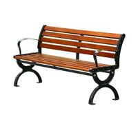 Generico Panca da Esterno in Legno massello Resistente alle intemperie, Sedia da Parco in Ferro anticorrosione, Seduta Durevole per Il Tempo Libero, per Giardini e spazi pubblici (120x51 cm)