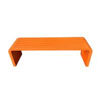 Generico Panca Da Giardino Nessuno Schienale, Panchina Da Esterno 100/120/150/180 Cm Panca Da Balcone Telaio In Acciaio, 2-5 Posti Panchine Da Patio Resistente Alle Intemperie(Orange,120 cm/47.24 in)