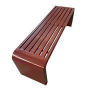 Generico Panca Da Giardino Nessuno Schienale, Panchina Da Esterno 100/120/150/180 Cm Panca Da Balcone Telaio In Acciaio, 2-5 Posti Panchine Da Patio Resistente Alle Intemperie(Coffee,180 cm/70.87 in)