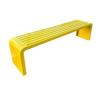 Generico Panca Da Giardino Nessuno Schienale, Panchina Da Esterno 100/120/150/180 Cm Panca Da Balcone Telaio In Acciaio, 2-5 Posti Panchine Da Patio Resistente Alle Intemperie(Yellow,150 cm/59 in)