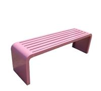 Generico Panca Da Giardino Nessuno Schienale, Panchina Da Esterno 100/120/150/180 Cm Panca Da Balcone Telaio In Acciaio, 2-5 Posti Panchine Da Patio Resistente Alle Intemperie(Pink,180 cm/70.87 in)