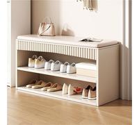 Generico Panca da Ingresso con Contenitore, scarpiera e Cuscino in Similpelle, Piccolo mobiletto Porta Scarpe salvaspazio per Soggiorno e corridoio, Elegante Design Bianco (60 cm x 30 cm x 47 cm)
