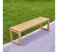 Generico Panca in Metallo Resistente Senza Schienale - Divano a Due posti in Acciaio Resistente alle intemperie per Esterni, Patio, Giardino, Cortile, Parco - Soluzione di Seduta Elegante e funzional