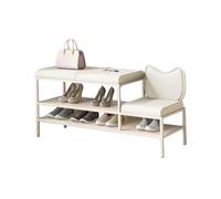 Generico Panca Portascarpe Con Seduta Alta E Bassa, For La Casa Contenitore, Comoda For Cambiare Le Scarpe Facile Da Riporre(White,100x30x45cm)