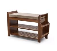 Generico Panca portascarpe in bambù con ripiano portaoggetti e cassetto, scaffale Imbottito per Ingresso, Elegante Organizer per Scarpe per Camera da Letto, Soggiorno, corridoio - Spazio Aperto per u