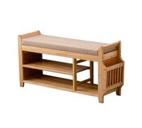 Generico Panca Portascarpe in Legno con Cassetto Nascosto e Supporto Laterale, Cassapanca Scarpiera con Morbido Cuscino Imbottito, Panca Contenitore Strong