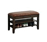 Generico Panca portascarpe in Legno con Piano sollevabile, Cuscino in Pelle PU, Scomparto Nascosto e Ripiani Aperti - Organizer retrò per Ingresso e Cambio Scarpe (Colore)