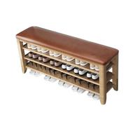 Generico Panca Portascarpe In Legno Massello For Ingresso Veranda, Panca Portascarpe Con Cuscino Morbido, Ripiano Lungo For Scarpe For Ingresso(Color2,77x27x52cm)