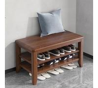 Generico Panca portascarpe Regolabile in Legno massello - Piccolo mobiletto portaoggetti per Ingresso, corridoi e Porte - Elegante Soluzione per riporre Le Scarpe all'Ingresso di casa