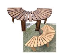 Generico Panchina Avvolgente For Alberi,sedia Da Parco Semicircolare In Legno,supporto For Piante Da Terra Senza Schienale,for Terrazza,parco,cortile,prato(Color 1)