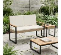 Generico Panchina da Esterno Beige e Bianco Crema 107 x 61 x 80 cm,Mobili da Giardino,Mobili e sedie da Giardino,Panchine da giardino-42025339