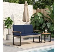 Generico Panchina da Esterno Grigio e Blu Navy 107 x 61 x 80 cm,Mobili da Giardino,Mobili e sedie da Giardino,Panchine da giardino-42025340
