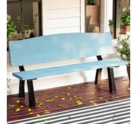 Generico Panchina da Esterno in Legno for Esterni con Schienale e Braccioli, Panchina da Giardino, Sedia a Due Posti da Conversazione for Veranda, Cortile, Terrazza