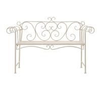Generico Panchina da Giardino 132 cm in Metallo Bianco Anticato