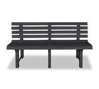 Generico Panchina da Giardino 145,5 cm in Plastica Antracite,Antracite,10.51kg,43585