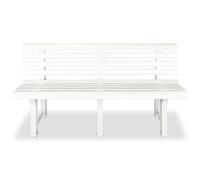 Generico Panchina da Giardino 145,5 cm in Plastica Bianca,Bianco,10.51kg,43583