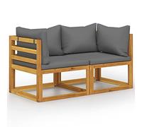 Generico Panchina da Giardino a 2 Posti con Cuscini Grigio Scuro,Mobili,Mobili da Giardino,Mobili e sedie da Giardino,Panchine da giardino-3068851