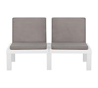 Generico Panchina da Giardino con Cuscino in Plastica Bianca,Bianco,12kg,315848