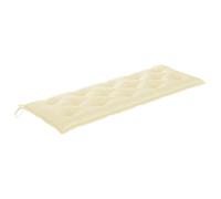 Generico Panchina da Giardino Impilabile con Cuscino, 159 cm Teak Massello | Legno massello teak, cuscino rimovibile bianco crema, impilabile per risparmio spazio, uso esterno