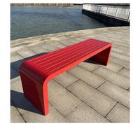 Generico Panchina da Giardino per Esterni Resistente alle intemperie, Senza Schienale, per Due Persone, Ideale per la Spiaggia, per Prendere Il Sole, in Piscina o sul Prato - Rossa, 120x40 cm.