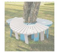 Generico Panchina Semicircolare For Alberi, Seduta Avvolgente In Legno Massello Da Giardino, For Cortili, Parchi, Piscine, Cortili, Prati(White)