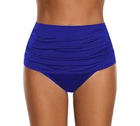 Generico Pancia Piatta Costume Modellante Costume da Bagno Donna Bikini in Vita Slip Arricciato Pantaloni a Pancia in su Costumi da Bagno di Controllo Tankinis Set