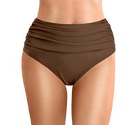 Generico Pancia Piatta Costume Modellante Costume da Bagno Donna Bikini in Vita Slip Arricciato Pantaloni a Pancia in su Costumi da Bagno di Controllo Tankinis Set