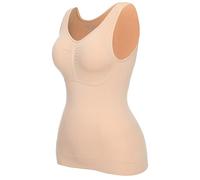Generico Panciera Contenitiva Canottiera da Donna Shapewear Canotta a Compressione Senza Cuciture Canotta Body Shaper con pettorali Muta da Sub (Beige, XXXL)