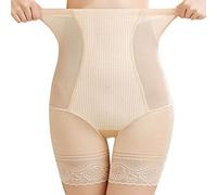 Generico Panciera Dimagrante Donna Shaper Shorts Hip Lift Mutandine Compressione Vita Slim Body Shaper Boxer Slip Cerniera Mutandine Addominali Pantaloni Coscia Body Senza Spalline Nero (Beige, XXL)