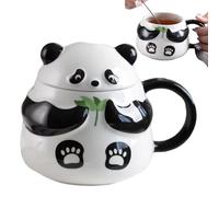 Generico Panda Mugs Coffee, 14.5x11x7.5cm Ceramic Water Mugs - Lovely Panda Form Animal Tea Cups For Milk,Wonderful Present, Multifunctional Coffee Mug With Lid, Large Capacity Water Cup