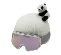 Genérico Panda Snowboard Helmet Covers - Knitted Ski Cap Wrap | Thick Flannel Silk Protective Cover, Cute Animal Headgear Sleeve For Kids Adults Snowboarding Skating Motorcycle Cycling Winter Costume