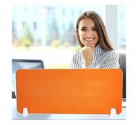 Generico Pannello divisorio per scrivania, Rimovibile con 2 Clip - Separatore per Aula per Studenti e Insegnanti, migliora la concentrazione e organizza Gli spazi di Lavoro, Arancione, 120x30 cm - ID