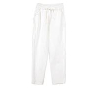 Generico Pantalon décontracté en Coton et Lin pour Femme