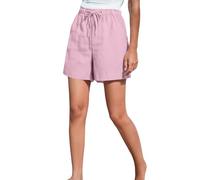 Generico Pantaloncini al Ginocchio da Donna con Tasche Culottes Estivi Pantaloni Capri Leggeri e Traspiranti Elastico in Vita Pantaloni Donna Estivi Leggeri Corti