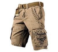 Generico Pantaloncini Cargo Uomo Mitologia Norrena Eleganti Cotone Elastico Leggeri Pantaloncini da Lavoro Uomo Casual Trekking Estivio Cargo Shorts con Tasche