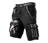 Generico Pantaloncini Cargo Uomo Mitologia Norrena Eleganti Cotone Elastico Leggeri Pantaloncini da Lavoro Uomo Casual Trekking Estivio Cargo Shorts con Tasche