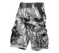 Generico Pantaloncini Cargo Uomo Mitologia Norrena Eleganti Cotone Elastico Leggeri Pantaloncini da Lavoro Uomo Casual Trekking Estivio Cargo Shorts con Tasche