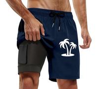 Generico Pantaloncini da Corsa 2 in 1 da Uomo Pantaloncini da Allenamento per Bodybuilding da Allenamento Pantaloncini Corti da Jogging per Maratona All'Apertocostume Uomo Spiaggia Slip