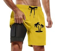 Generico Pantaloncini da Corsa 2 in 1 da Uomo Pantaloncini da Allenamento per Bodybuilding da Allenamento Pantaloncini Corti da Jogging per Maratona All'Apertocostume Uomo Spiaggia Slip