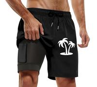 Generico Pantaloncini da Corsa 2 in 1 da Uomo Pantaloncini da Allenamento per Bodybuilding da Allenamento Pantaloncini Corti da Jogging per Maratona All'Apertocostume Uomo Spiaggia Slip