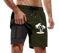 Generico Pantaloncini da Corsa 2 in 1 da Uomo Pantaloncini da Allenamento per Bodybuilding da Allenamento Pantaloncini Corti da Jogging per Maratona All'Apertocostume Uomo Spiaggia Slip