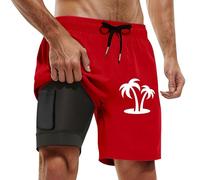 Generico Pantaloncini da Corsa 2 in 1 da Uomo Pantaloncini da Allenamento per Bodybuilding da Allenamento Pantaloncini Corti da Jogging per Maratona All'Apertocostume Uomo Spiaggia Slip