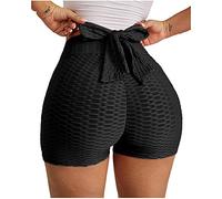 Generico Pantaloncini da donna, Pole Dance - sexy, a vita alta, sportivi, da donna, con ritagli incrociati laterali, da ciclismo, con butt lift, traspiranti, corti da corsa, opachi