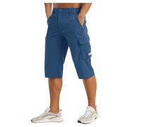 Generico Pantaloncini da Lavoro ad Asciugatura Rapida da Uomo Pantaloni Capri a 3/4 con Tasche con Cerniera Pantaloncini da Arrampicata