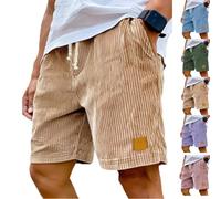 Generico Pantaloncini da Uomo Mokaloha, Pacific Cozy Short, Pantaloncini Casual in Velluto a Coste con Coulisse e Vita Elastica (Cachi,M)