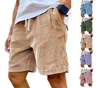 Generico Pantaloncini da Uomo Mokaloha, Pacific Cozy Short, Pantaloncini Casual in Velluto a Coste con Coulisse e Vita Elastica (Cachi-1,4XL)