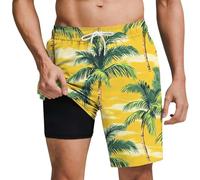 Generico Pantaloncini da Uomo per Spiaggia,Pantaloncini da Spiaggia con Stampa A Strati per L'Estate Costumi da Bagno Leggeri E Comodi Abbigliamento da Spiaggia per Tutti I Giorni