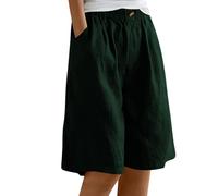 Generico Pantaloncini Donna,Taglie Forti Larghi Pantaloni Corti a Vita Alta Gamba Larga Sportivi Pantalone Corto con Tasche vestibilità Ampia Durevole per Jogging Sport Yoga e Fitness