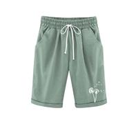 Generico Pantaloncini Estivi da Ragazza graziosi Pantaloncino Estivo con Tasche Coulisse Estate Pantaloni Corti Baggy Lunghezza al Ginocchio per Tutti i Giorni