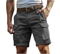 Generico Pantaloncini Estivi Pantaloncini con Tasche Laterali Shorts Pantaloni Corti Slim Fit Multi-Tasche in Cotone Tasconati Bermuda da Lavoro Uomo Shorts Corti Sportivi Estivi Leggero